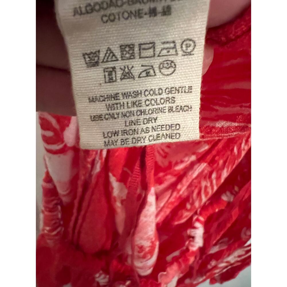 Free People Red Floral Lille Halter Cutout Tie Back Flowy Boho Maxi Dress Small - Picture 5 of 6